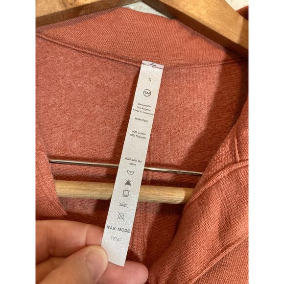 Rae Mode Sweatshirt Womens Small Dark Mauave Pockets Athletic Athleisure Cotton - Picture 11 of 12